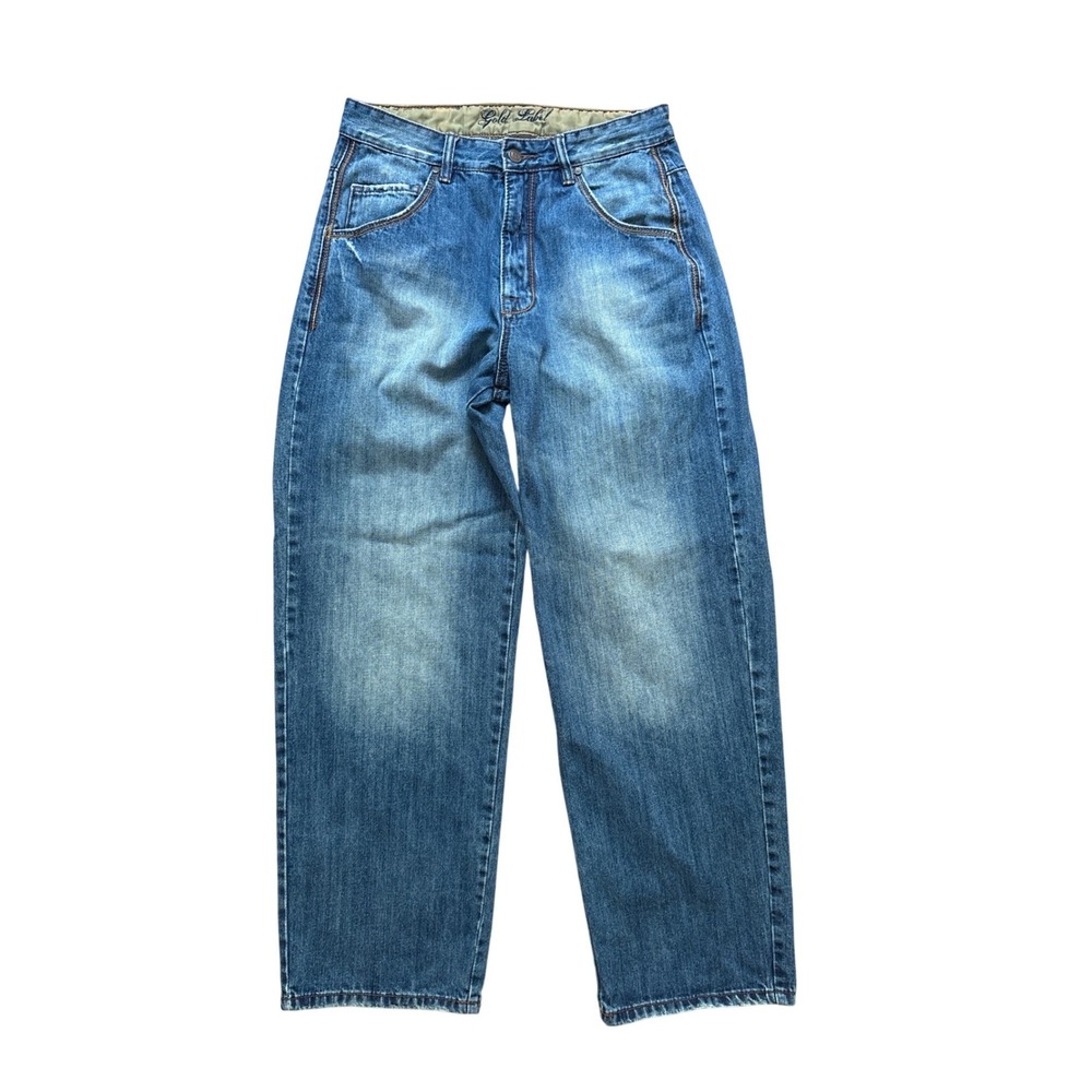 Gold Label Jeans Mens Blue Baggy Wide Leg Skater Denim SIZE 32
